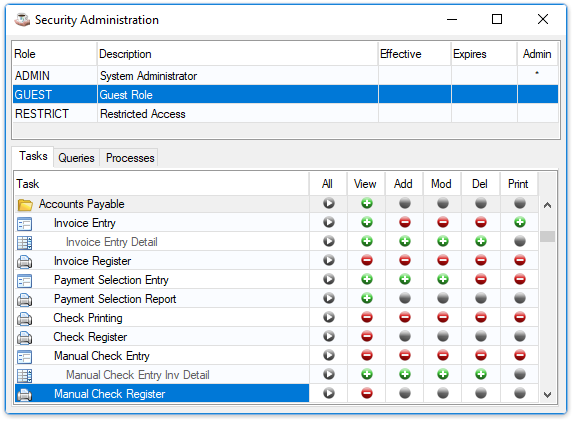 Role-based security.